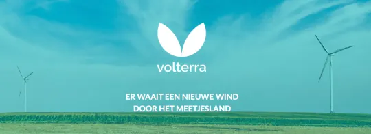 "Volterra kreeg in het Meetjesland vlot een half miljoen euro binnen voor de bouw van een sociale windmolen." (Screenshot Volterra)
