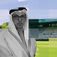 Beeldbewerking van Sjeik Mansour en het Soevereinstadion in Lommel