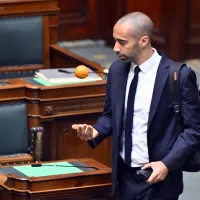 Sammy Mahdi van de CD&V, tijdens een plenaire vergadering van de Kamer in het Federaal Parlement in Brussel, dinsdag 12 mei 2026. 